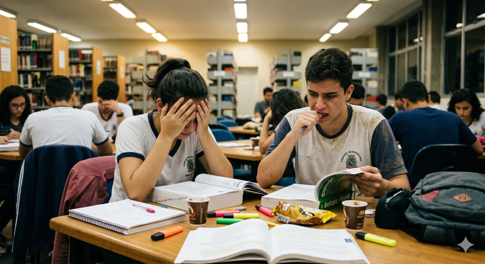 Jovens no vestibular